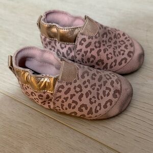 Robeez Pink and Gold Leopard Baby Shoes